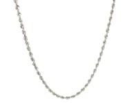 Chaîne corde pleine en or blanc 14k taillée au diamant (2,00 mm)
