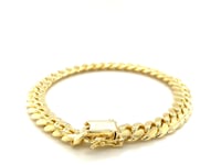 Bracelet Classique Miami Cubain en Or Jaune 14 carats massif (8,20 mm)