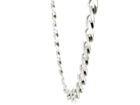 Chaîne gourmette en argent sterling plaqué rhodium (10,20 mm)