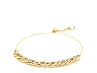 Bracelet chaîne ajustable en or jaune 14 carats (5,00 mm)