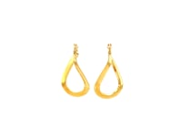 Boucles d'oreilles créoles torsadées plates polies en or jaune 14 carats