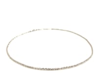 Chaîne de cheville étincelante en or blanc 14 carats, 1,5 mm