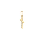 Pendentif motif crucifix en or bicolore 14K