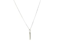 Pendentif barre en or blanc 14 carats avec diamants