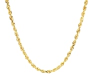 Chaîne corde pleine en or jaune 14 carats taillée au diamant (3,00 mm)