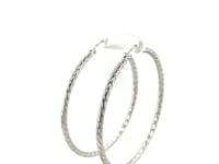Boucles d'oreilles créoles torsadées en argent sterling (50 mm)