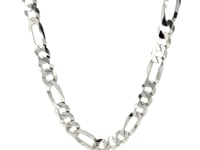 Chaîne en argent sterling plaqué rhodium style Figaro (8,10 mm)