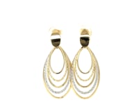 Boucles d'oreilles clous en or bicolore 14 carats avec ovales dégradés