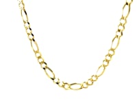 Cadena Figaro maciza de oro amarillo de 10 quilates (3,70 mm)