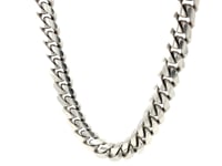 Chaîne cubaine Miami en argent sterling plaqué rhodium (9,80 mm)
