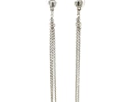 Boucles d'oreilles pendantes à pampilles longues et barres texturées en argent sterling