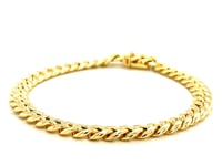 Bracelet semi-rigide Miami cubain en or jaune 14 carats (6,60 mm)