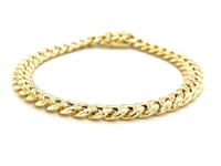 Bracelet gourmette semi-massif Miami en or jaune 14 carats (7,20 mm)