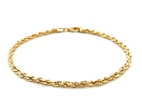 Bracelet corde à mailles torsadées en or jaune 14 carats massif (3,00 mm)