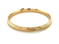 Jonc Enfant en Or Jaune 14k Motif Dôme Taille Diamant (5.50 mm)