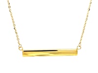 Collier en chaîne or jaune 14 carats avec barrette plate brillante