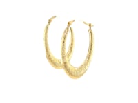 Créoles en or jaune 14 carats texturées en dégradé