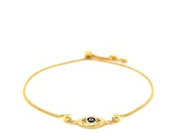 Bracelet Œil Grec Ajustable en Or Jaune 14 carats (1,00 mm)