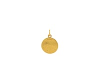 Pendentif médaille d'ange ronde en or bicolore 14 carats