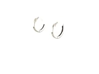 Boucles d'oreilles créoles rondes polies en or blanc 14 carats (1,3x11,5mm)