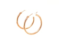 Boucles d'oreilles créoles polies en or rose 14 carats (2x25mm)