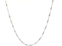 Chaîne Singapour en or blanc 14k (1,30 mm)