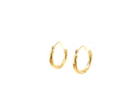 Créoles minces et fantaisie en or jaune 14 carats, taillées au diamant (2x15mm)