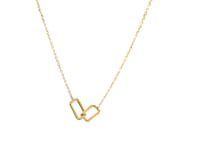 Collier en Or Jaune 14 carats avec Petits Rectangles Entrelacés