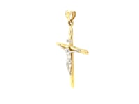 Pendentif Croix Or Bicolore 14k
