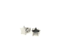 Boucles d'oreilles clous en or blanc 14k avec étoiles (6,5mm)