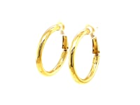 Aros de oro amarillo de 14 k con alto brillo (2 x 20 mm)