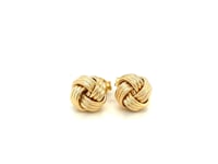 Boucles d'oreilles nœud d'amour en or jaune 10 carats avec texture striée