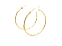 Boucles d'oreilles créoles en or jaune 14 carats, polies (1,5x30mm)
