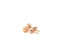 Boucles d'oreilles boule en or rose 14 carats avec texture taillée en cristal (5 mm)