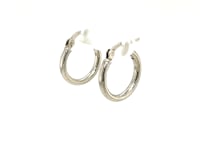 Créoles fines et petites en argent sterling plaqué rhodium (2x10mm)