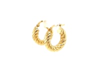 Pendientes de aro con diseño de trenzado elegante de oro amarillo de 14 k