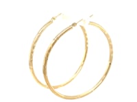 Créoles extra larges en or jaune 14 carats, taillées fantaisie (2x45mm)