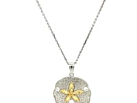 Pendentif Hippocampe en Argent Sterling et Or Jaune 14 carats de Créateur