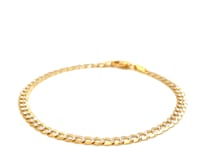Bracelet gourmette pavé or bicolore 14 carats (3,60 mm)