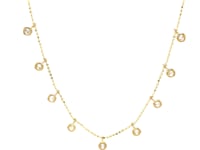 Collier en or jaune 14 carats avec pendentifs diamants ronds