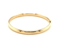 Brazalete infantil pulido con diseño de cúpula en oro amarillo de 14 k (5,50 mm)