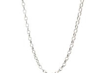 Chaîne Rolo ovale en or blanc 14 carats de 3,2 mm (3,20 mm)