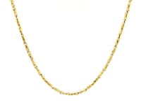 Chaîne pendentif à maillons fantaisie taillés au diamant en or jaune (1,50 mm)