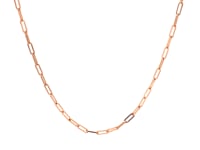 Chaîne trombone fine (1,50 mm) en or rose 14 carats