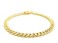 Bracelet cubain Miami semi-massif en or jaune 10 carats (6,10 mm)