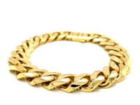 Bracelet chaîne gourmette polie en or jaune 14 carats de 8 1/2 pouces (13,50 mm)