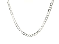 Chaîne gourmette massive en or blanc 14 carats (3,60 mm)