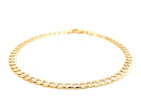 Bracelet Gourmette Pavé Or Bicolore 14k (4,60 mm)