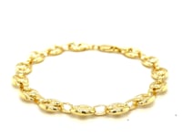 Bracelet maille marine gonflée en or jaune 14 carats (6,80 mm)