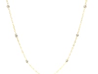 Chaîne pendentif à maillons perlés coupés diamant en or bicolore (3,50 mm)